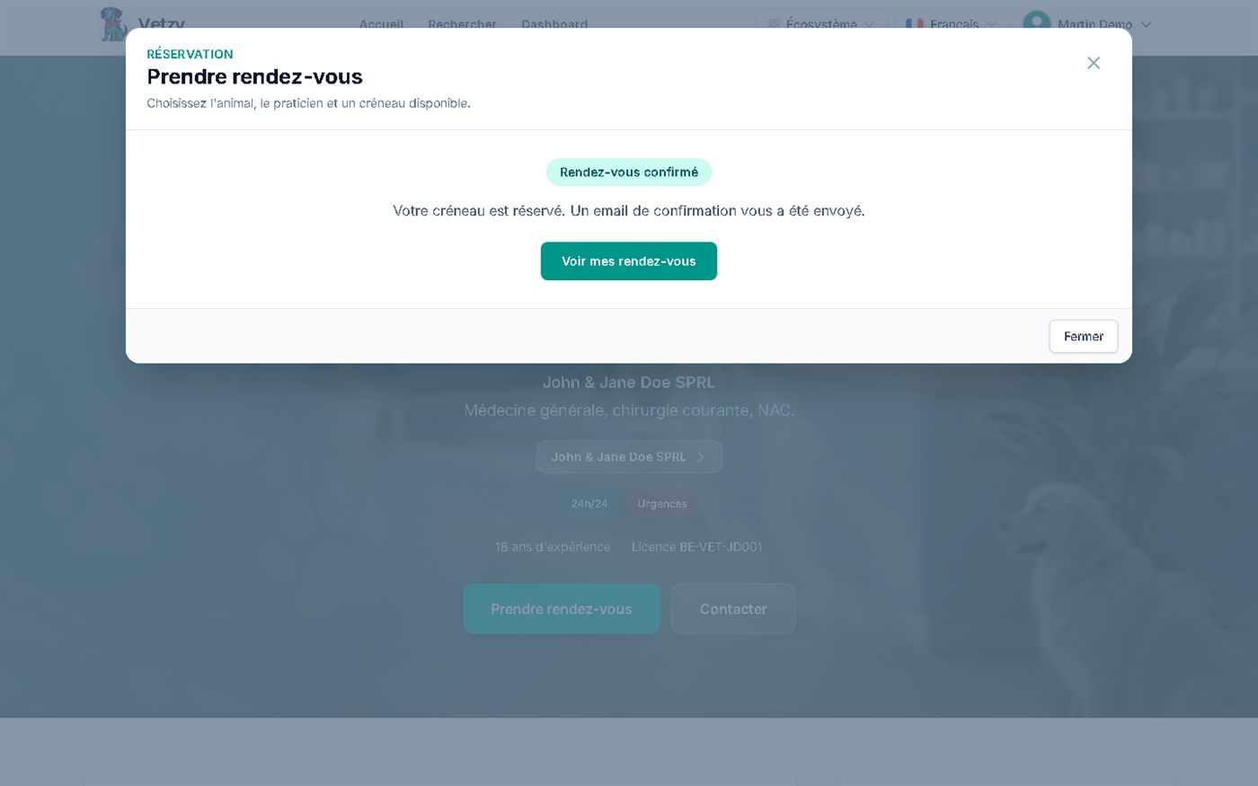 Confirmer et recevoir l'e-mail